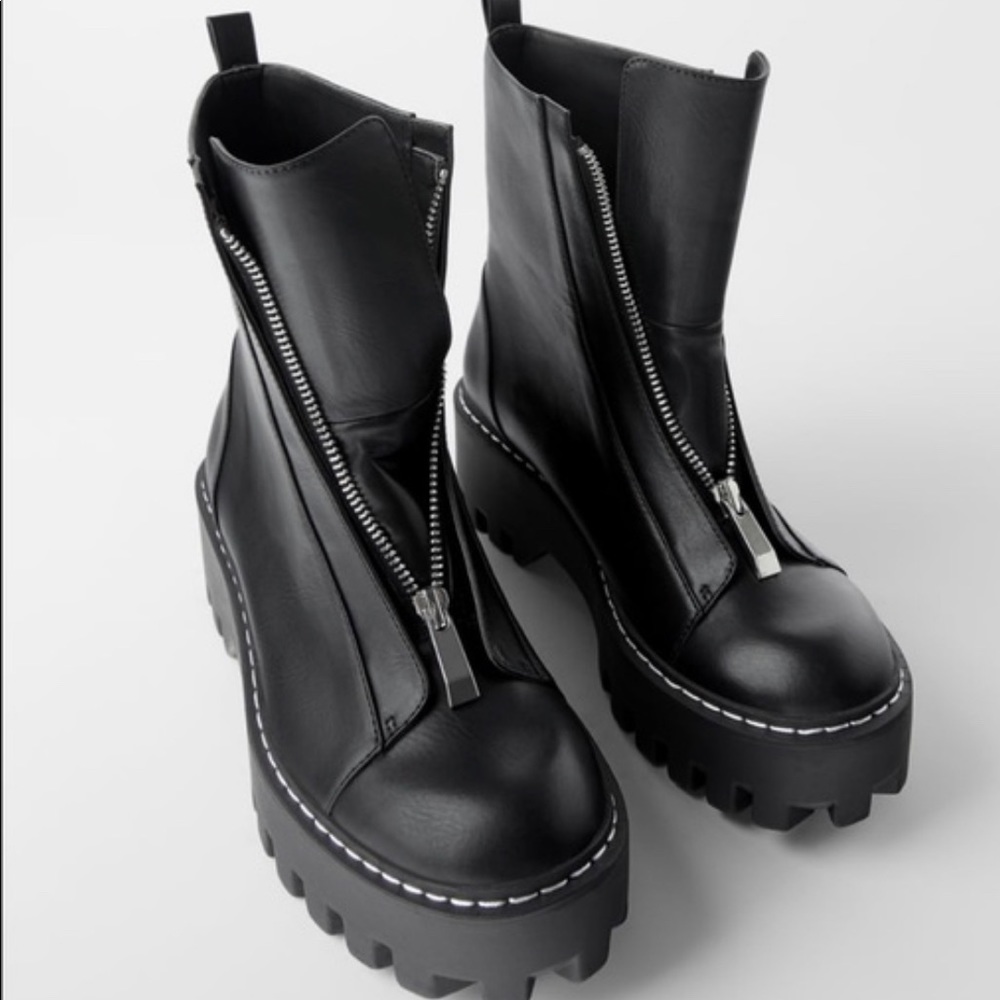 ZARAm zippered ankle boots
